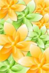 Abstract Green and Orange Floral Background